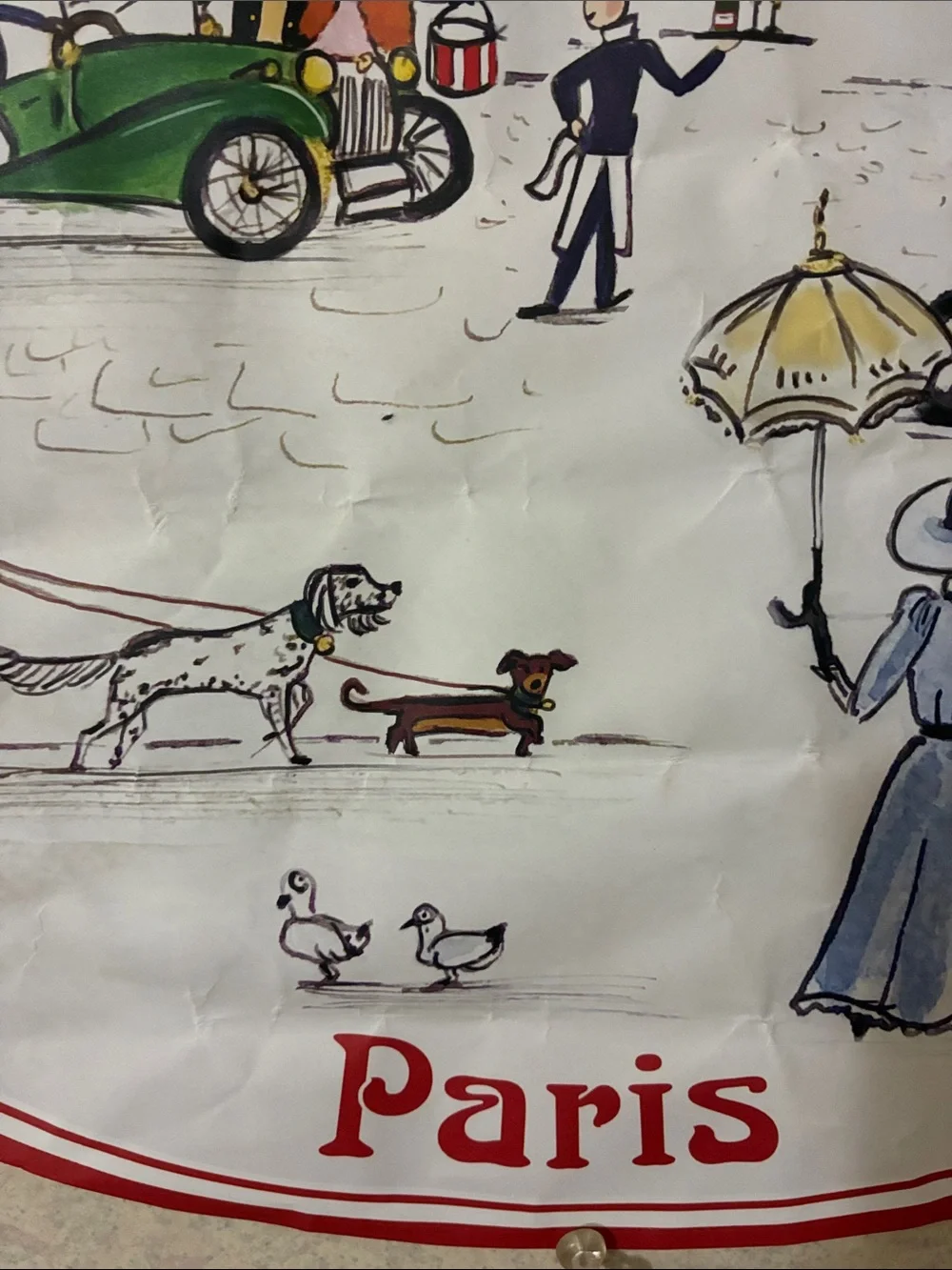 Paris Brasserie Wall Art - Red, Green, White